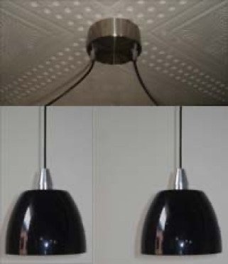 Duo  double pendant with black glass