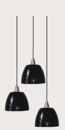 Duo triple pendant with black glass