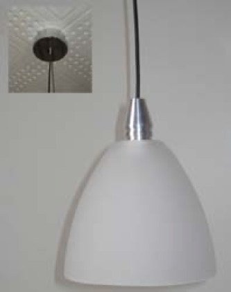 Uno single pendant with white glass