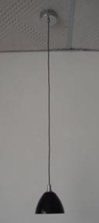 Piccolo single pendant with black glass