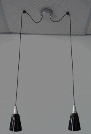 Coni double pendant with black glass