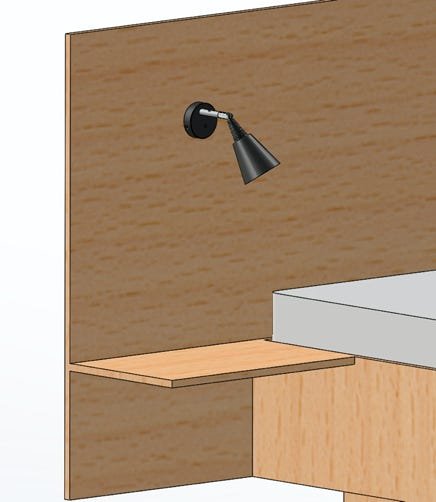 Coni bed lamp with bed