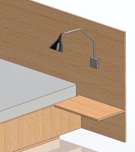 Piccolo bed lamp with bed 