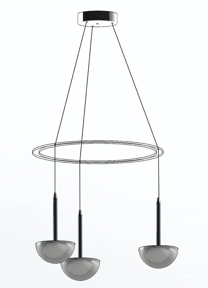 Bowl 3 pendant with acrylic cirle