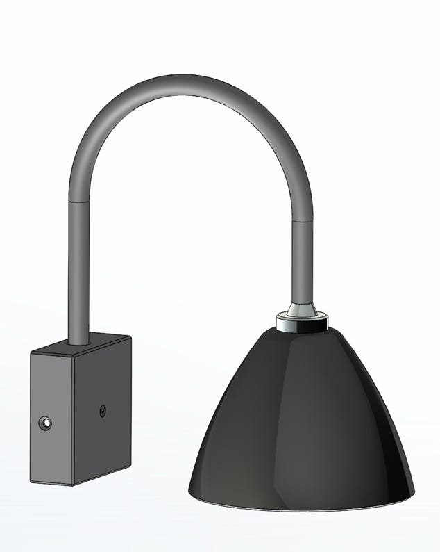 Piccolo wall light with bend tube